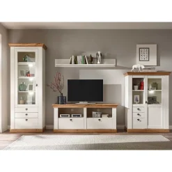 Sale Landhaus Wohnzimmer Anbauwand Set - Diatara (vierteilig) Wohnwände