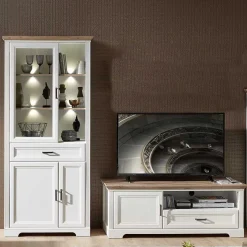 Discount Landhaus Wohnzimmer Möbel beleuchtet - Sinolita (zweiteilig) Wohnwände