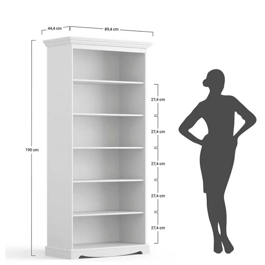 Best Landhaus-Bücherregal mit sechs Fächern - Manipur Regale