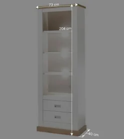 Best Landhausregal in Weiß & Dekor Wildeiche - Helkaska Regale|Vitrinen