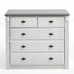 Sale Landhausstil Kommode in Weiß & Grau - Caneon Kommoden