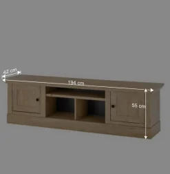 Outlet Landhaus-TV-Anbauwand Set - Hengas (dreiteilig) Wohnwände