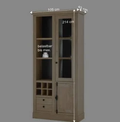 Outlet Landhaus-TV-Anbauwand Set - Hengas (dreiteilig) Wohnwände