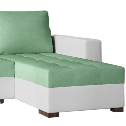 Sale L-Design Schlafsofa in Hellgrün und Weiß - Ingo Sofas