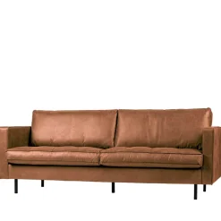 Best Leder 3-Sitzer Couch in Braun Cognac - Eterna Sofas