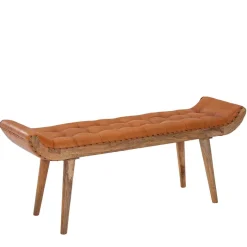 Sale Lederbank in Cognac Braun - Zyrjeta Sitzbank