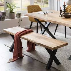 Outlet Living Edge Bank aus Eiche Massivholz - Macress Sitzbank