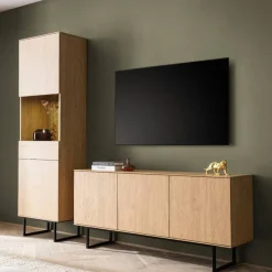 Outlet Lowboard und Vitrine Set - Jaskin (zweiteilig) Wohnwände