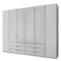 Best 3m 4-türiger Kleiderschrank in Weiß Glasfront - Cara Kleiderschränke