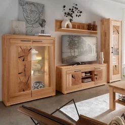 Hot Massive Anbauwand aus Kernbuche - Sarosca (vierteilig) Wohnwände