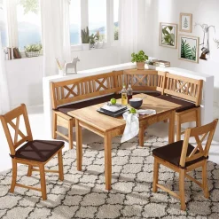 Best Massive Essgruppe mit Truhen-Eckbank - Jodrav (vierteilig) Sitzgruppe|Tische