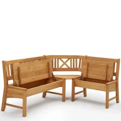 Best Massive Essgruppe mit Truhen-Eckbank - Jodrav (vierteilig) Sitzgruppe|Tische