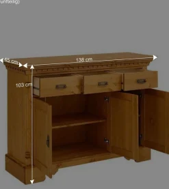 Discount Massive Landhaus Schränke als Set - Fausanda (fünfteilig) Wohnwände