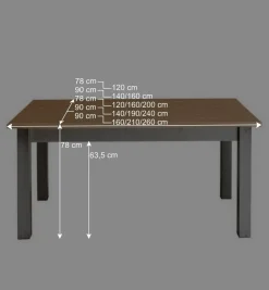 Sale Massivholz Esstisch Ziamora in Grau Kiefer Tische