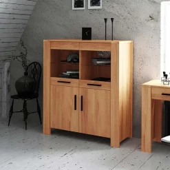 Sale Massivholz Highboard Mosniak aus Kernbuche geölt Highboards