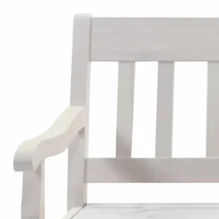 Best Massivholz Sitzbank Onesti aus Kiefer Weiß Sitzbank