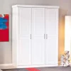 Best Massivholz-Kleiderschrank Nabrosia in Weiß Kleiderschränke|Schränke