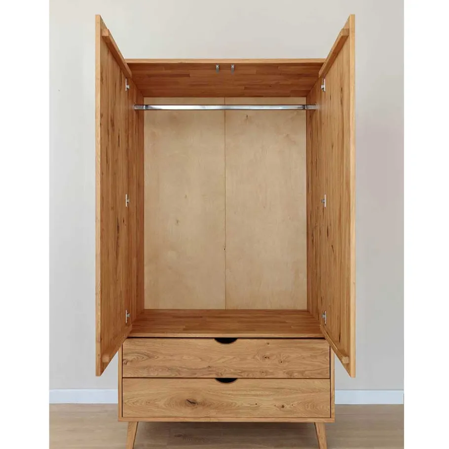 Best Massivholz-Kleiderschrank mit zwei Schubladen - Fabijola Kleiderschränke|Schränke
