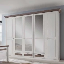 Sale Massivholz-Schrank im Landhausstil Izarella mit drei Spiegeln Kleiderschränke