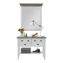 Clearance Möbel Set Mirandesca in Weiß Grau (zweiteilig) Garderoben