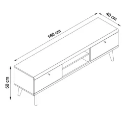 Clearance Möbel Wohnwand Kombi im Skandi Design - Cablos (vierteilig) Wohnwände