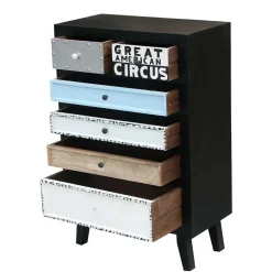 Sale Mehrfarbige Hochkommode im Shabby Style - Mirana Kommoden