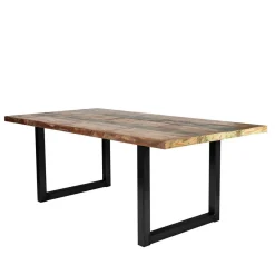 Best Mehrfarbiger Esstisch Altholz Shabby Chic Enjadara mit Stahl Schwarz Tische