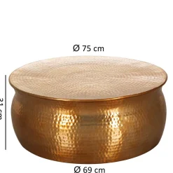 Hot Metall Design Sofatisch in Gold - Lucios Tische