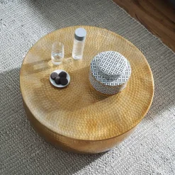 Hot Metall Design Sofatisch in Gold - Lucios Tische