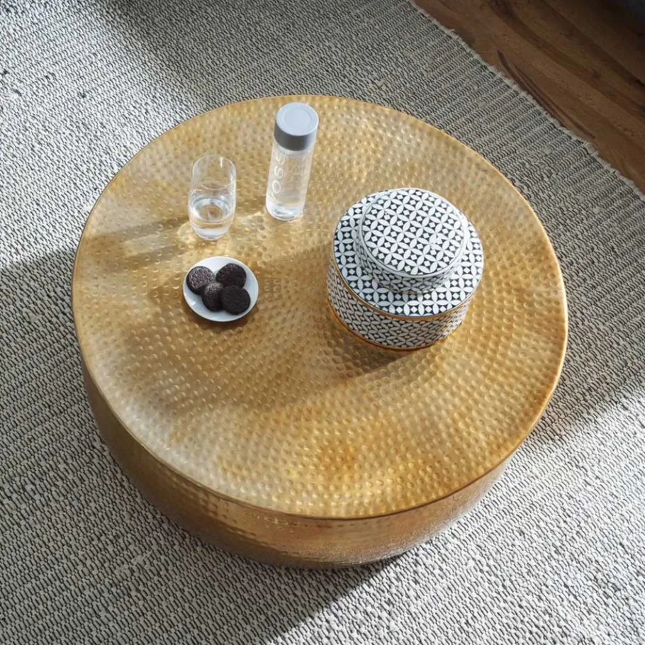 Hot Metall Design Sofatisch in Gold - Lucios Tische