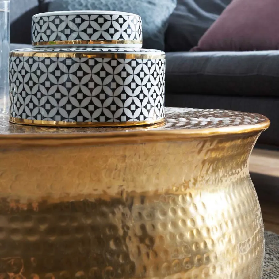 Hot Metall Design Sofatisch in Gold - Lucios Tische