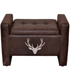 Sale Microfaser Polsterbank mit Hirsch Kopf - Miley Sitzbank