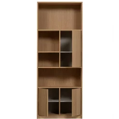 Outlet Minimalistische Wohnwand in Eiche - Ewana (sechsteilig) Wohnwände