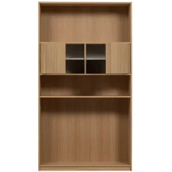 Outlet Minimalistische Wohnwand in Eiche - Ewana (sechsteilig) Wohnwände