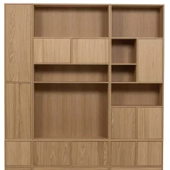 Outlet Minimalistische Wohnwand in Eiche - Ewana (sechsteilig) Wohnwände