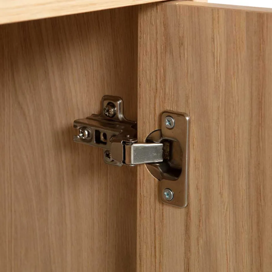 Outlet Minimalistische Wohnwand in Eiche - Ewana (sechsteilig) Wohnwände