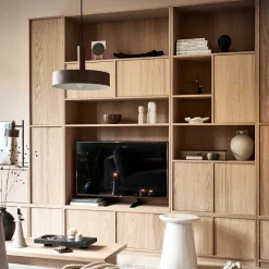 Outlet Minimalistische Wohnwand in Eiche - Ewana (sechsteilig) Wohnwände