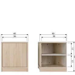 Outlet Minimalistische Wohnwand in Eiche - Ewana (sechsteilig) Wohnwände