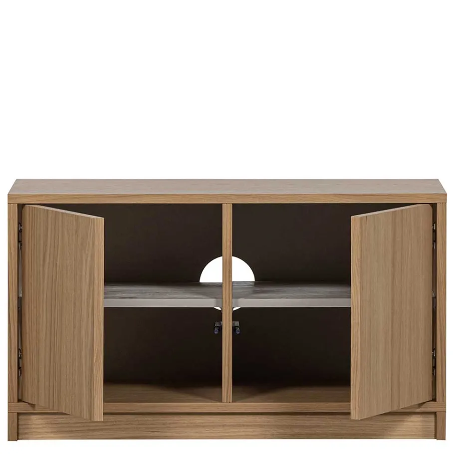 Outlet Minimalistische Wohnwand in Eiche - Ewana (sechsteilig) Wohnwände