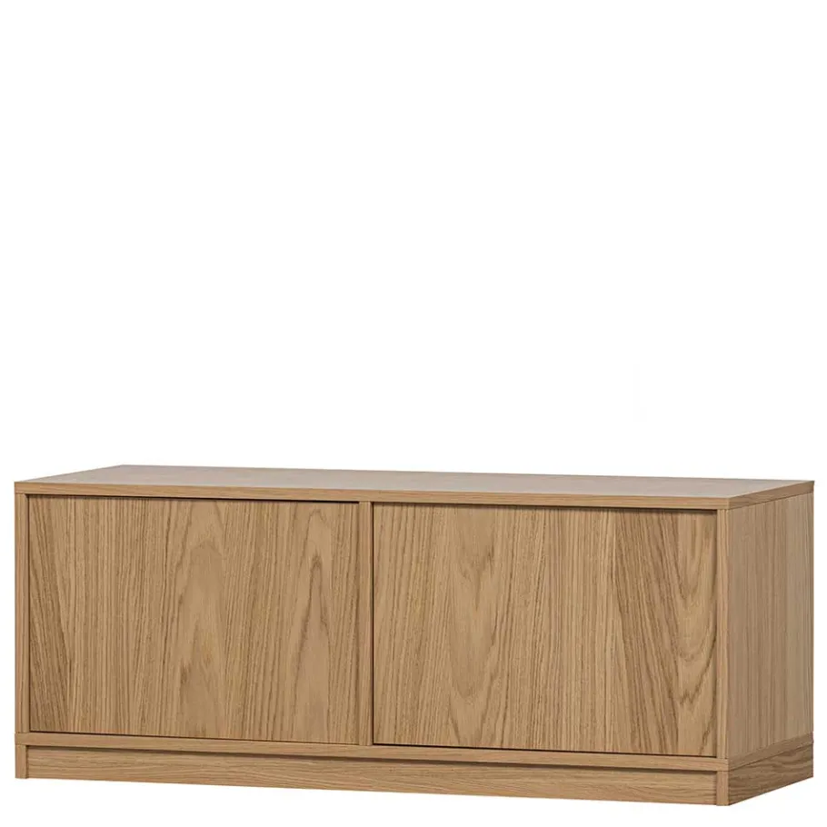 Outlet Minimalistische Wohnwand in Eiche - Ewana (sechsteilig) Wohnwände