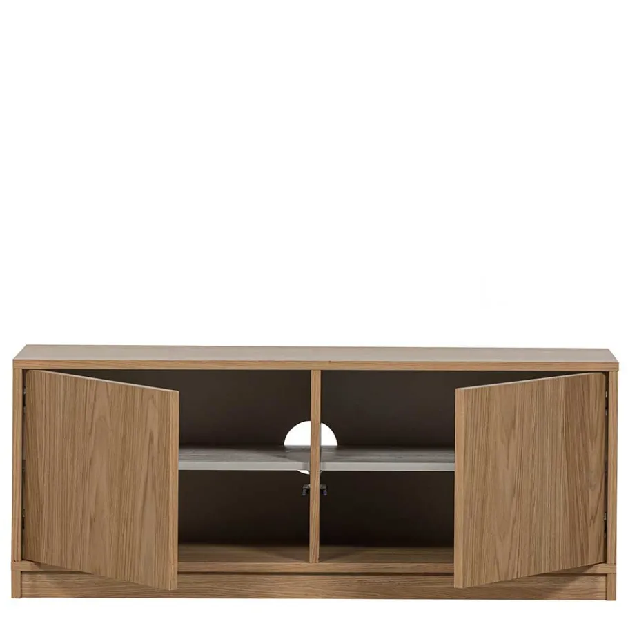 Outlet Minimalistische Wohnwand in Eiche - Ewana (sechsteilig) Wohnwände