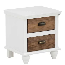 Best Modern Country Nachtkommode in Weiß - Yakos Kommoden