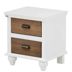 Best Modern Country Nachtkommode in Weiß - Yakos Kommoden