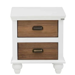 Best Modern Country Nachtkommode in Weiß - Yakos Kommoden