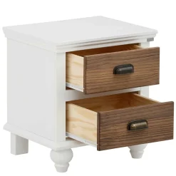 Best Modern Country Nachtkommode in Weiß - Yakos Kommoden