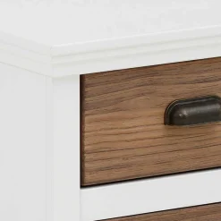 Best Modern Country Nachtkommode in Weiß - Yakos Kommoden