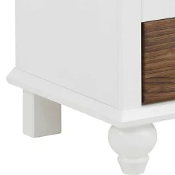Best Modern Country Nachtkommode in Weiß - Yakos Kommoden
