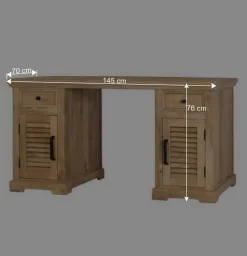 Sale Modern Country Schreibtisch mit Lamellentüren - Muray Tische