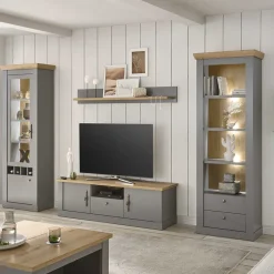 Clearance Modern Country Wohnwand Set - Buleta (vierteilig) Wohnwände