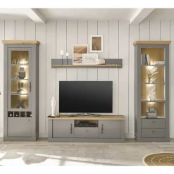 Clearance Modern Country Wohnwand Set - Buleta (vierteilig) Wohnwände